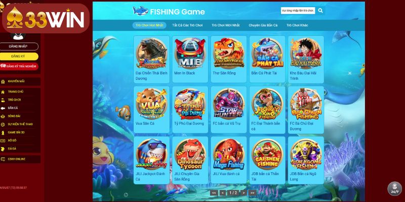 Có đầy đủ các tựa game bắn cá nổi tiếng